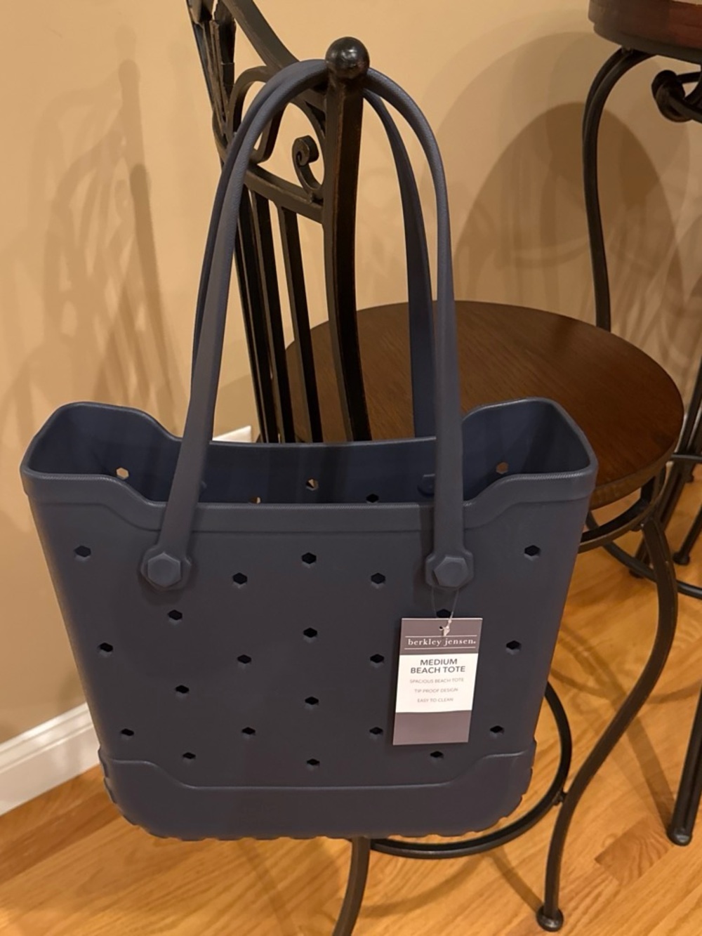 Berkeley Jensen Navy Perforated Beach Tote